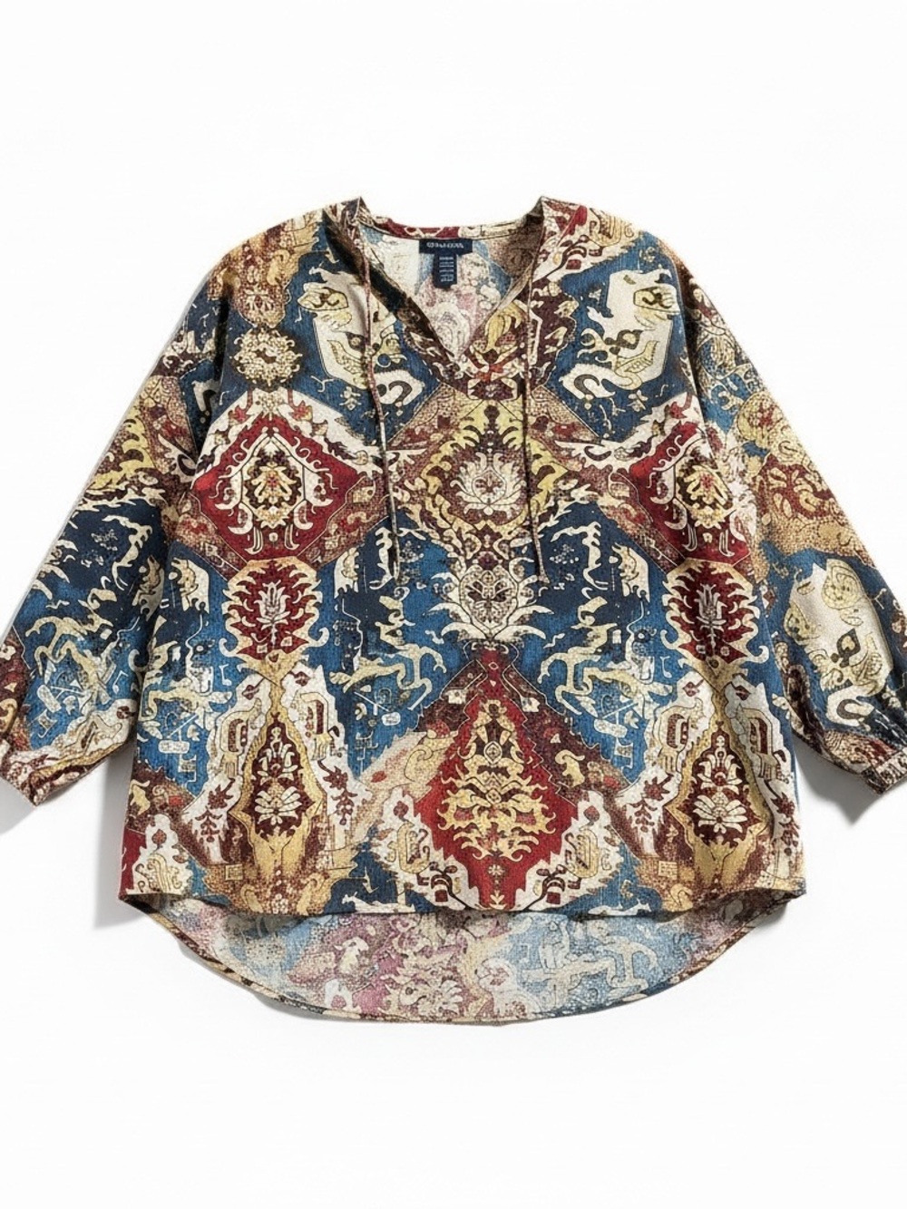 Womenโs โChapsโ V-Neck Tunic Top - Multicolor ((Like New))
